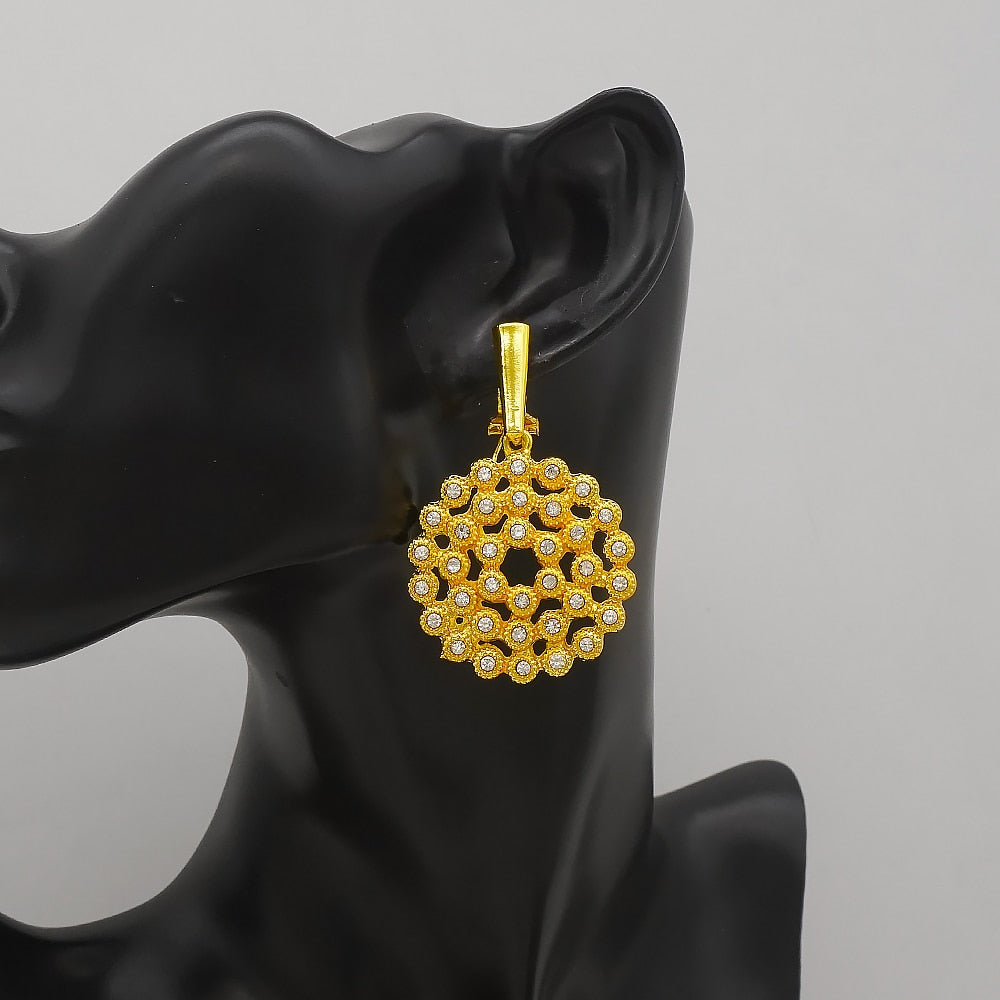 24K Jewelery Gold Necklace & Earring Set