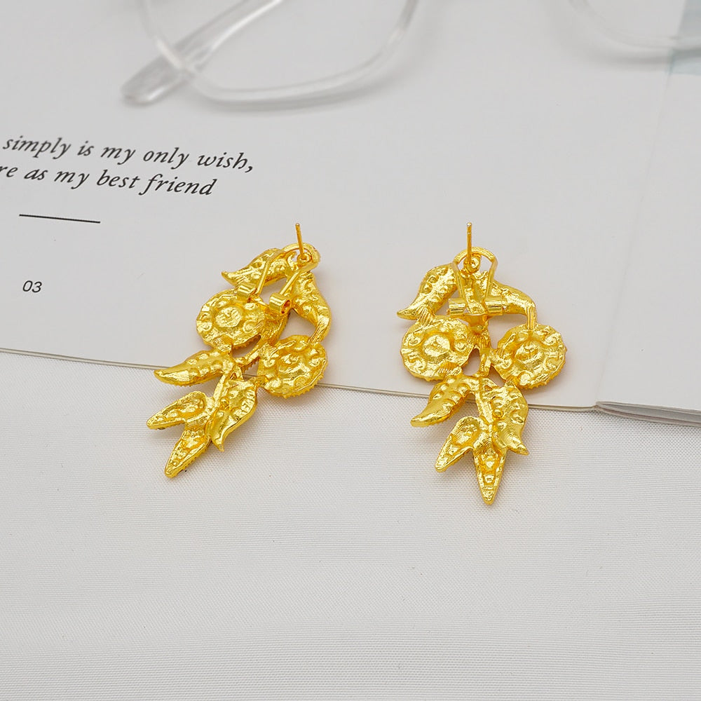 24K Jewelery Gold Necklace & Earring Set