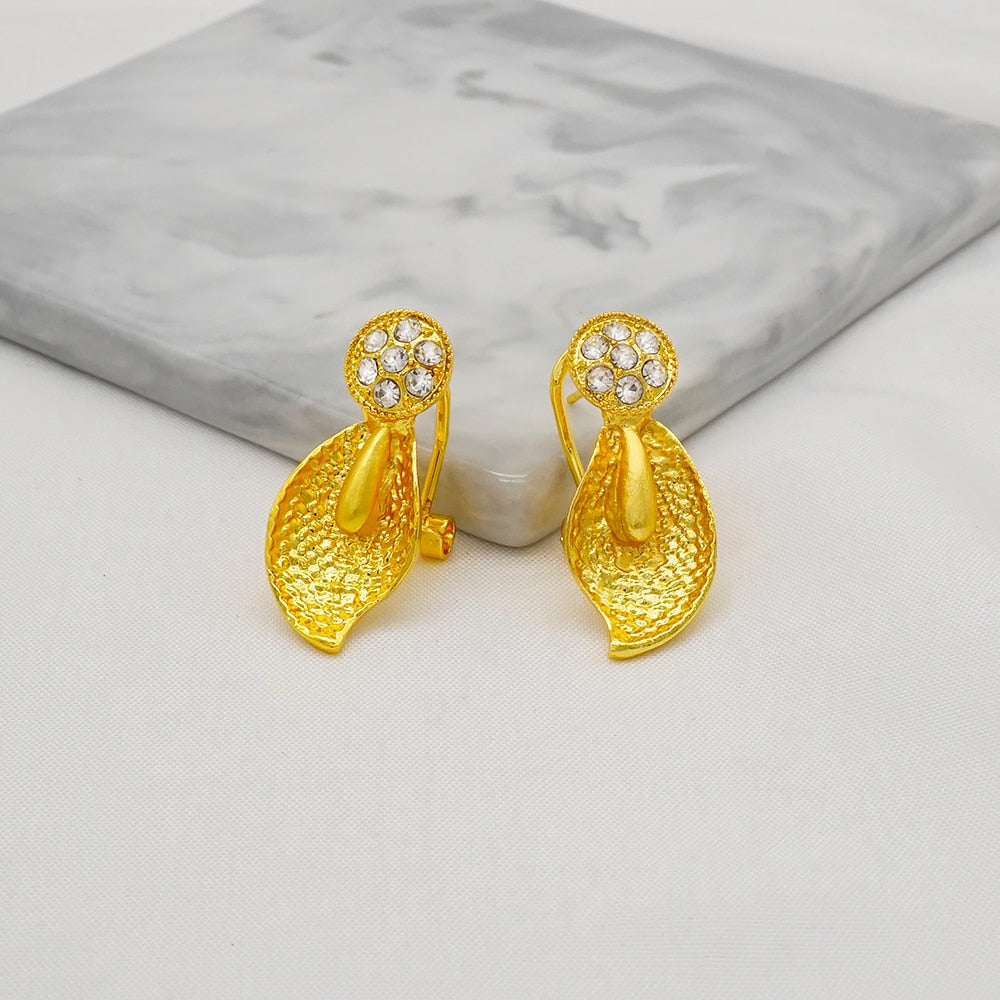 24K Jewelery Gold Necklace & Earring Set