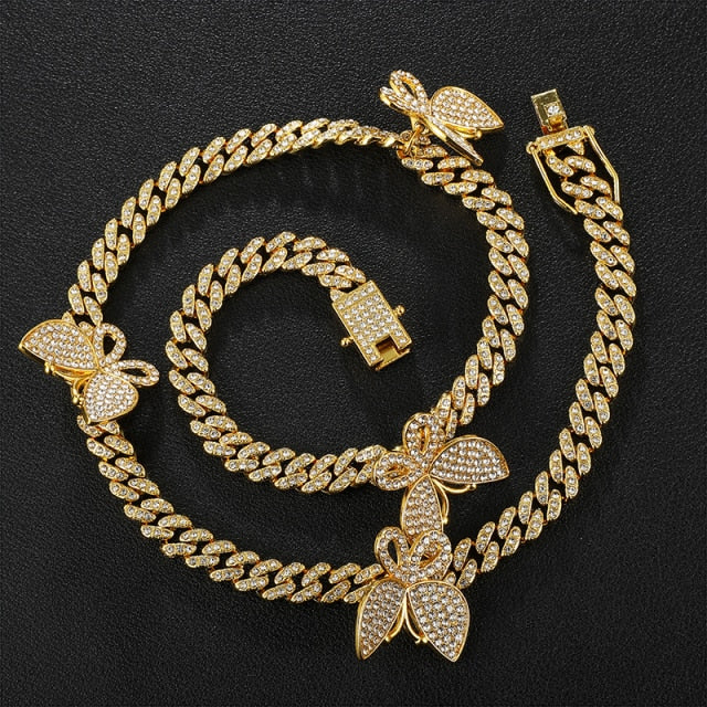 Gold Necklace +Watch+Bracelet Hip Hop Miami