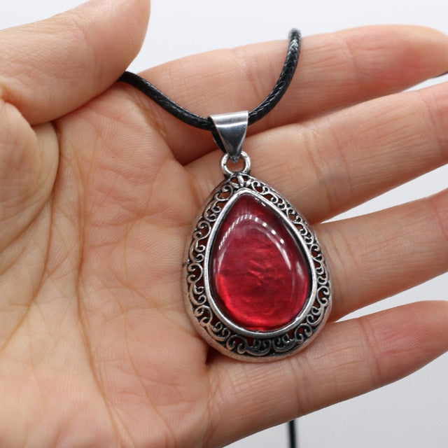 Natural Stone Necklace Water Drop Crystal Opal Necklace