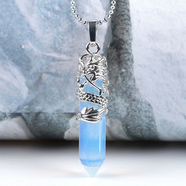 Natural Quartz Crystal Chakra Point Pendant Necklace