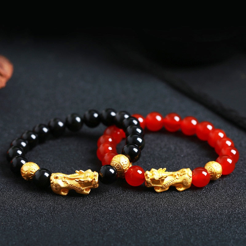 New Pixiu Feng Shui Beads Bracelet Obsidian Stone Bracelet