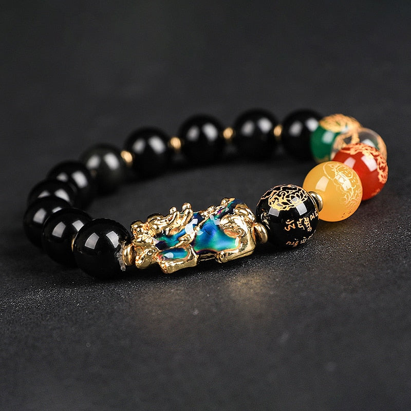 New Pixiu Feng Shui Beads Bracelet Obsidian Stone Bracelet