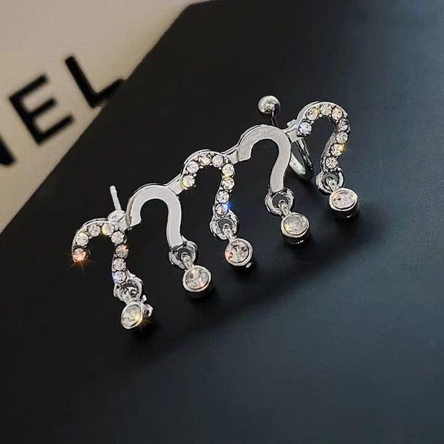 New Angel wings Rhinestone Hanging Dangle  Stud Earrings