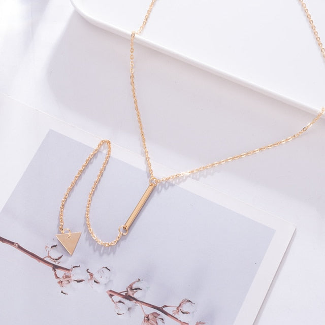 Women Multilayer Chain Crystal Moon Pendants