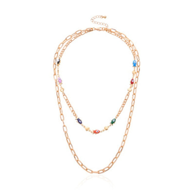 Fashion Turkish Evil Eyes Multilayer Necklaces