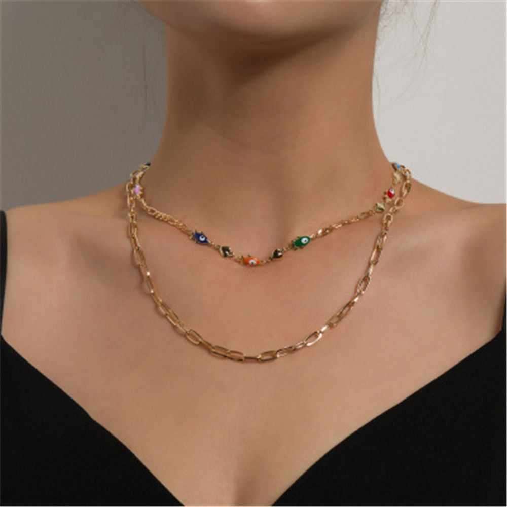 Fashion Turkish Evil Eyes Multilayer Necklaces