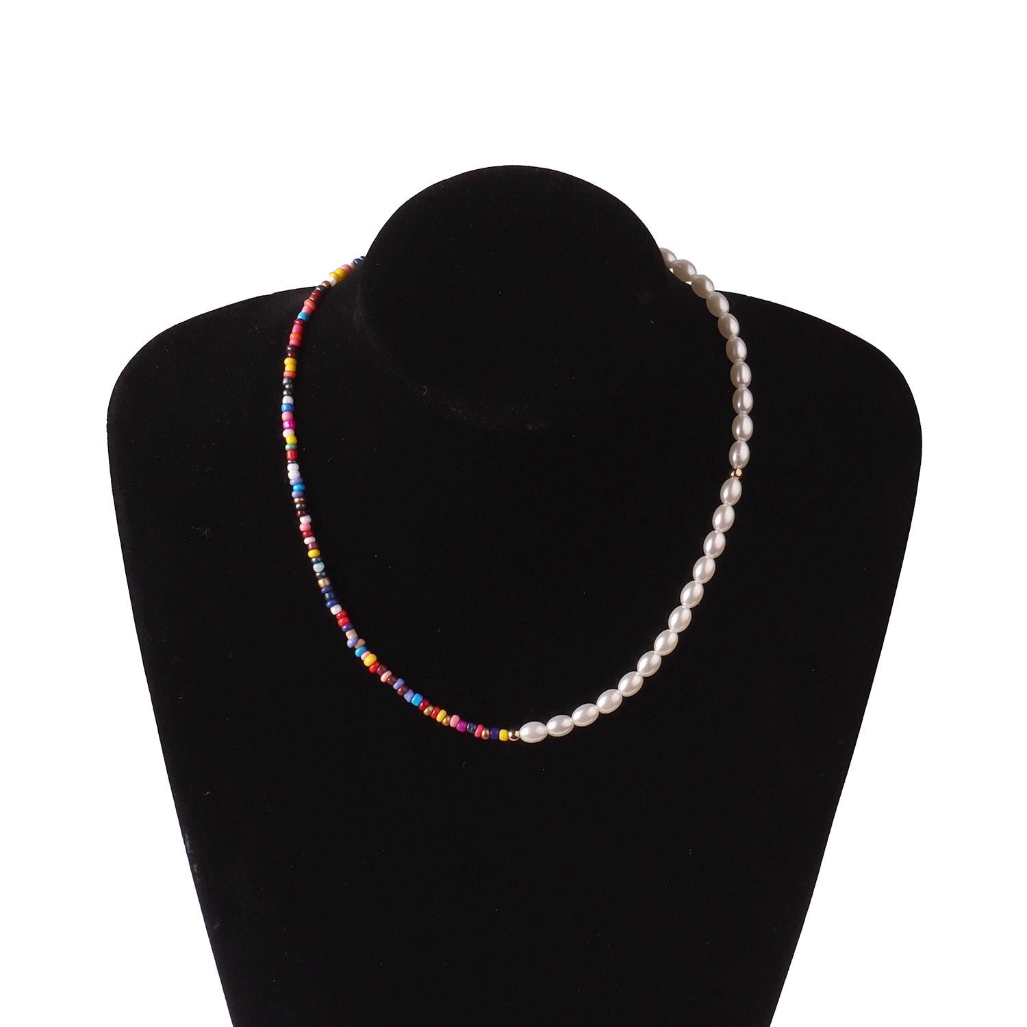 Colorful Rice Beads Imitation Pearls Necklace