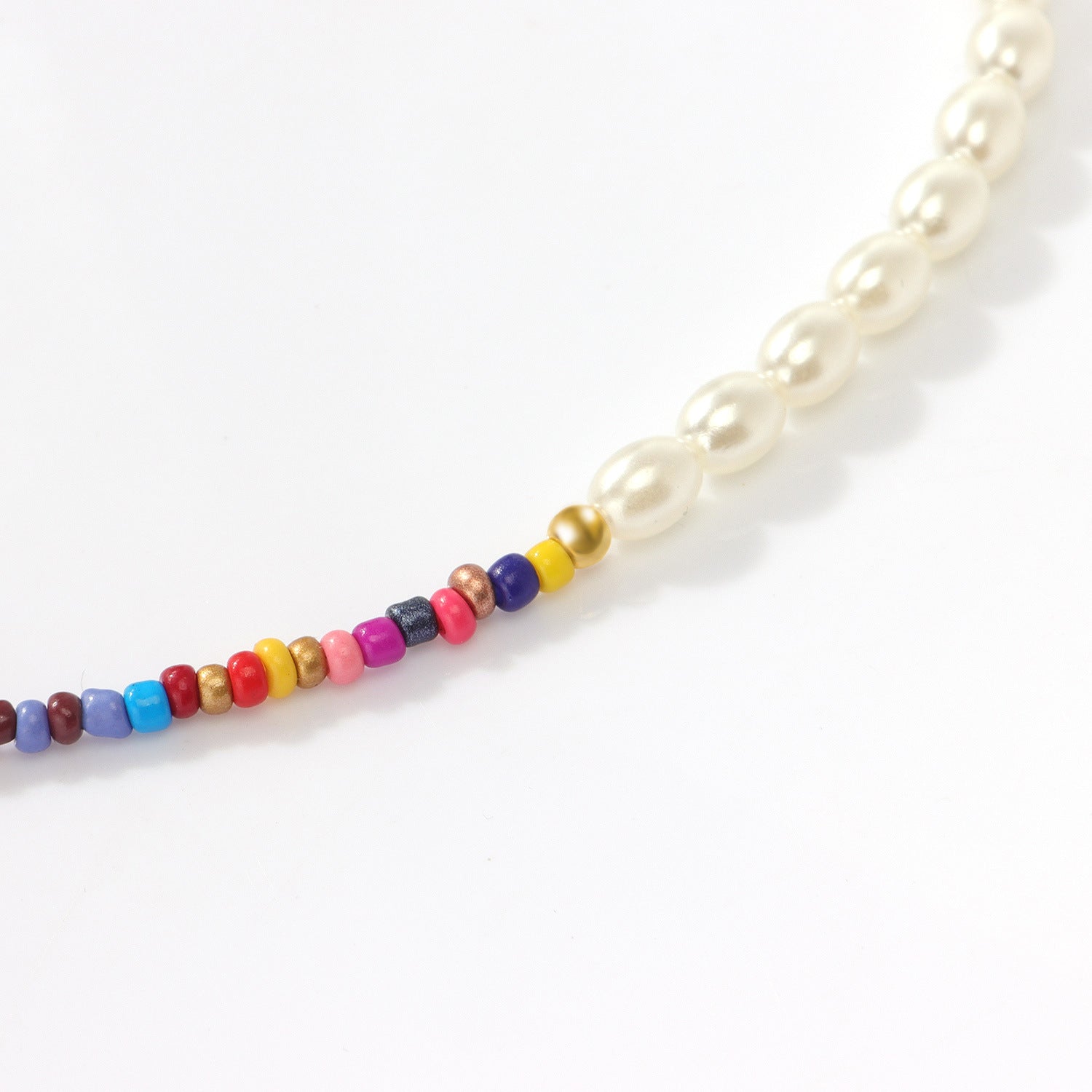 Colorful Rice Beads Imitation Pearls Necklace
