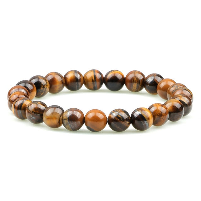 Natural Tiger Eye Lava Stone Distance Bracelet for Men