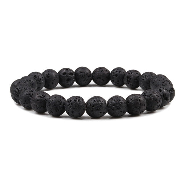 Natural Tiger Eye Lava Stone Distance Bracelet for Men