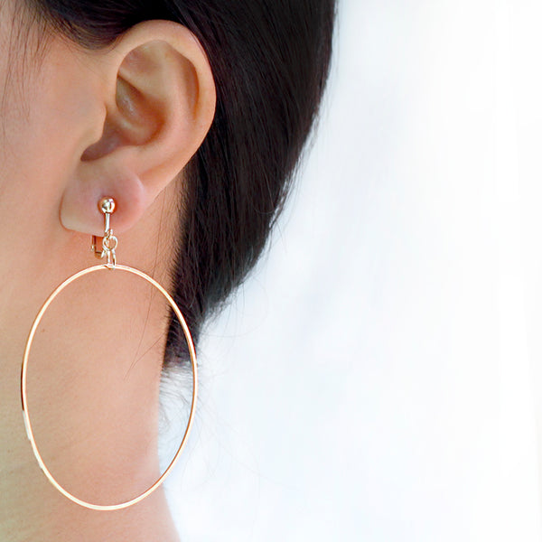 Geometric Round Clip Earrings No Pierced Ear Clip