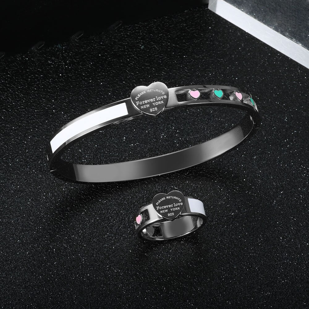 Trendy Hollow Heart Jewelry Set