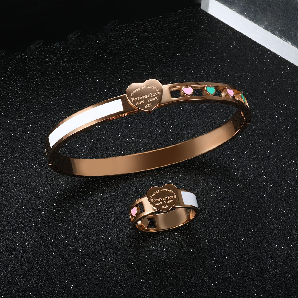 Trendy Hollow Heart Jewelry Set