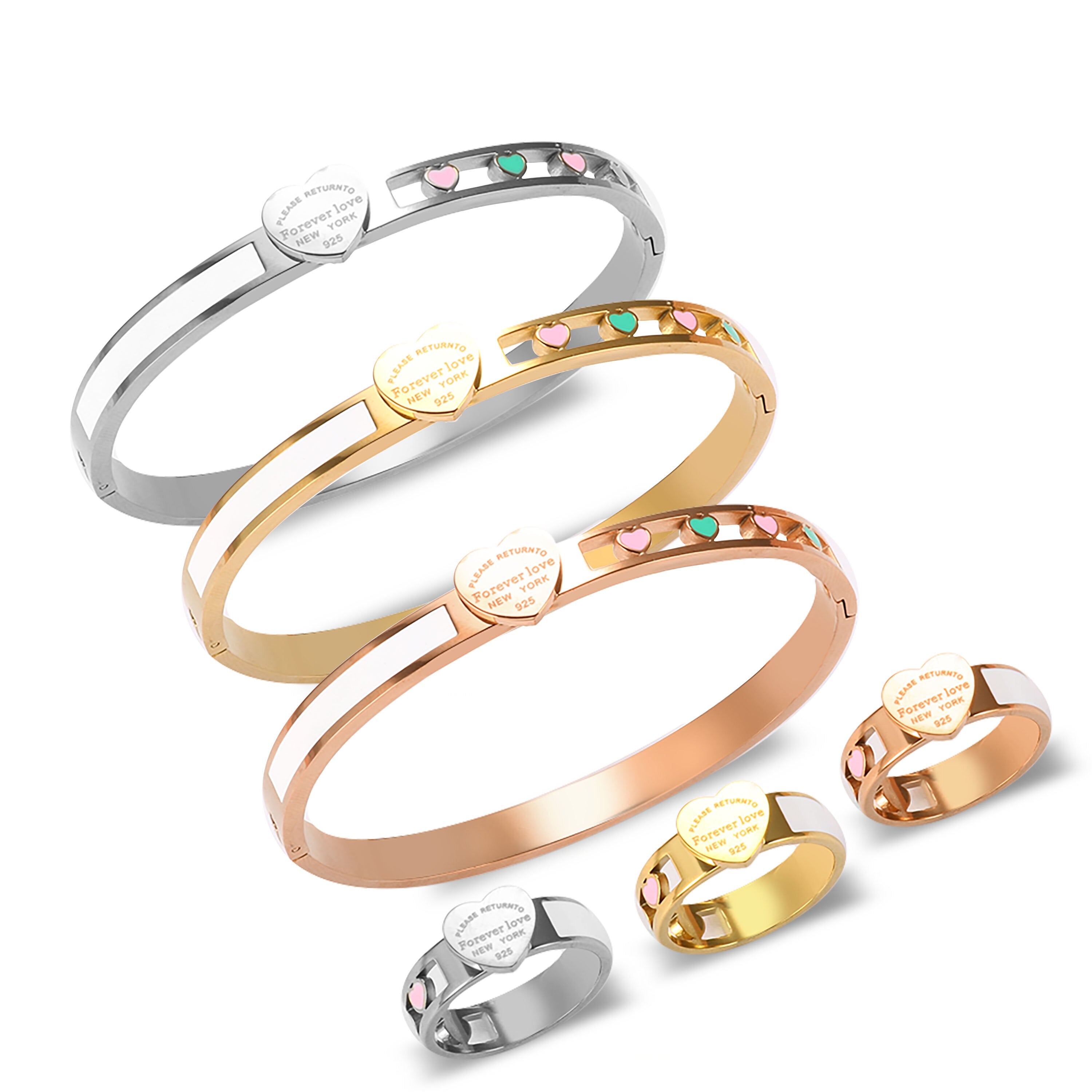 Trendy Hollow Heart Jewelry Set