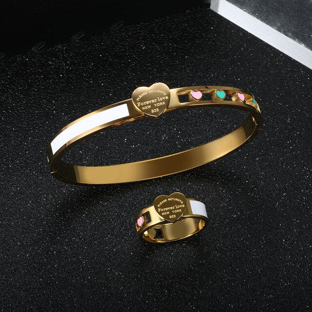 Trendy Hollow Heart Jewelry Set