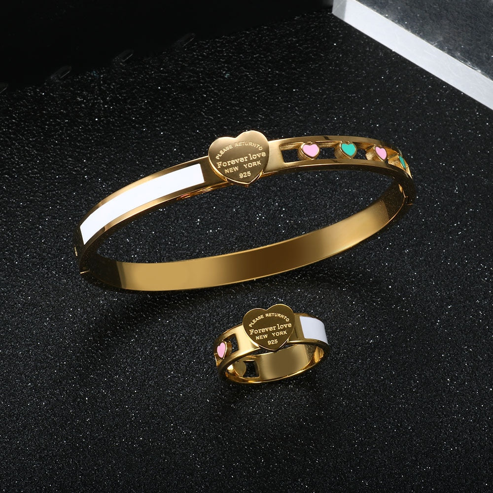 Trendy Hollow Heart Jewelry Set