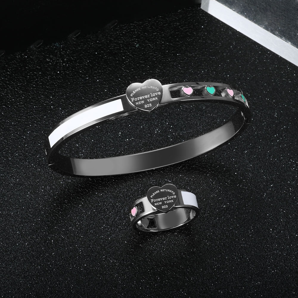 Trendy Hollow Heart Jewelry Set
