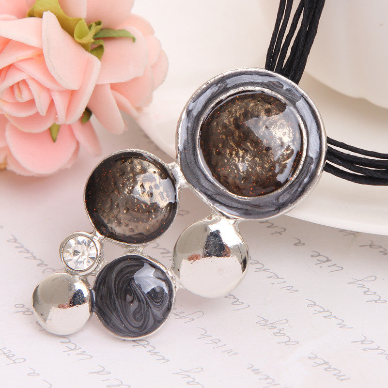Geometry Circle Pendant Necklace Earring Sets