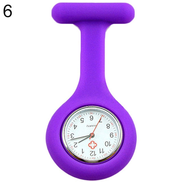 Solid Color Clip On Analog Digital Cute Silicone High Quality Nurse Watch