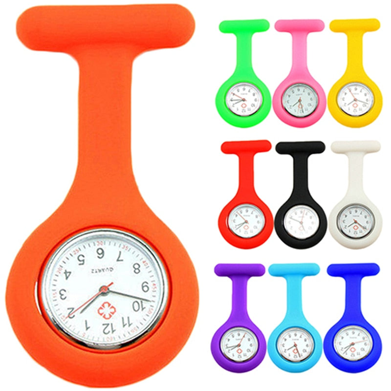 Solid Color Clip On Analog Digital Cute Silicone High Quality Nurse Watch