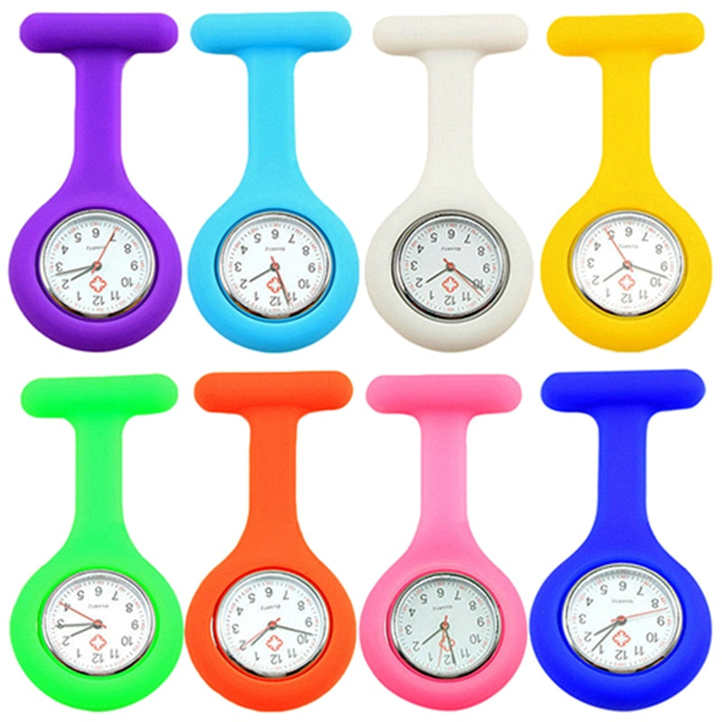 Solid Color Clip On Analog Digital Cute Silicone High Quality Nurse Watch