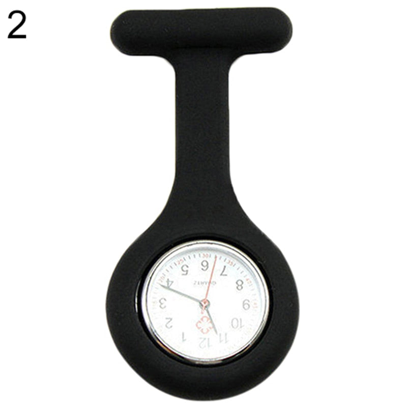 Solid Color Clip On Analog Digital Cute Silicone High Quality Nurse Watch