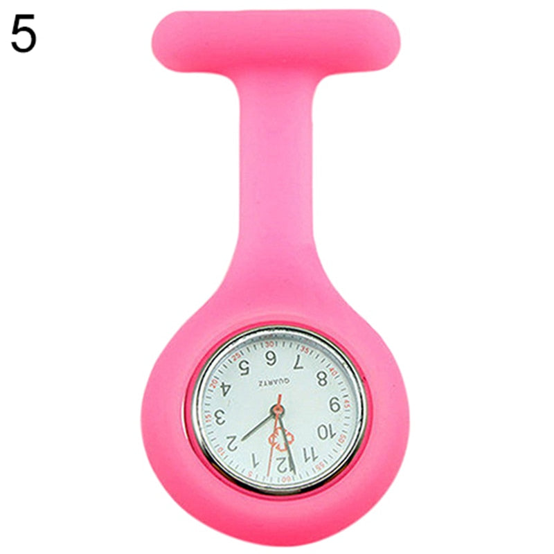 Solid Color Clip On Analog Digital Cute Silicone High Quality Nurse Watch