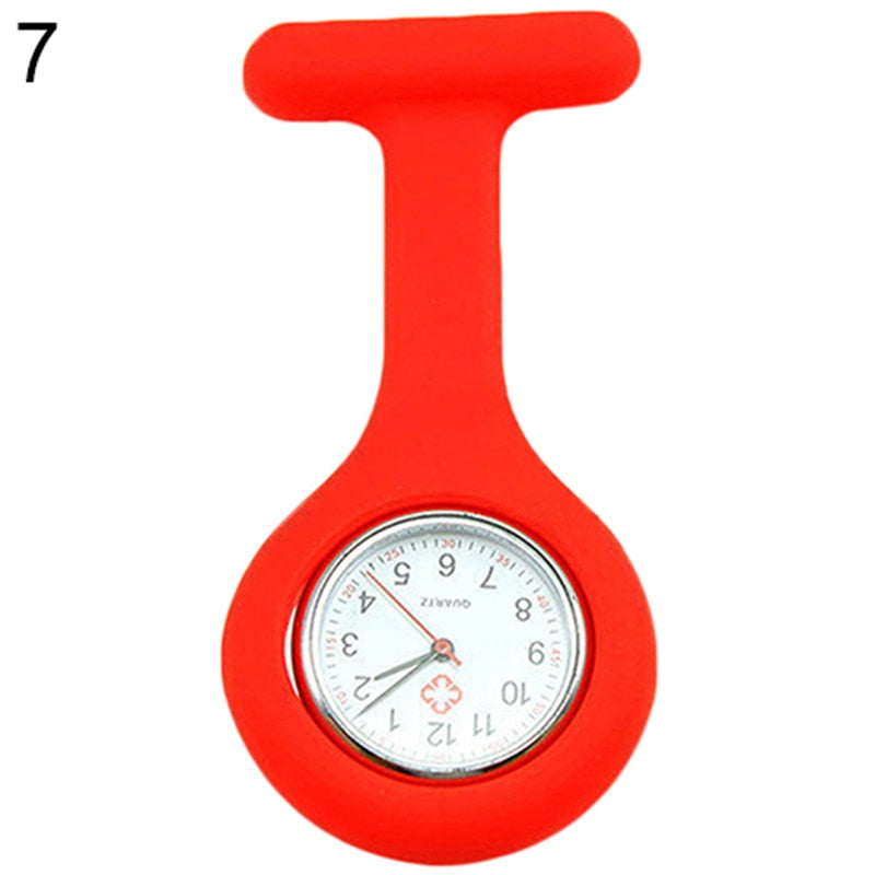 Solid Color Clip On Analog Digital Cute Silicone High Quality Nurse Watch