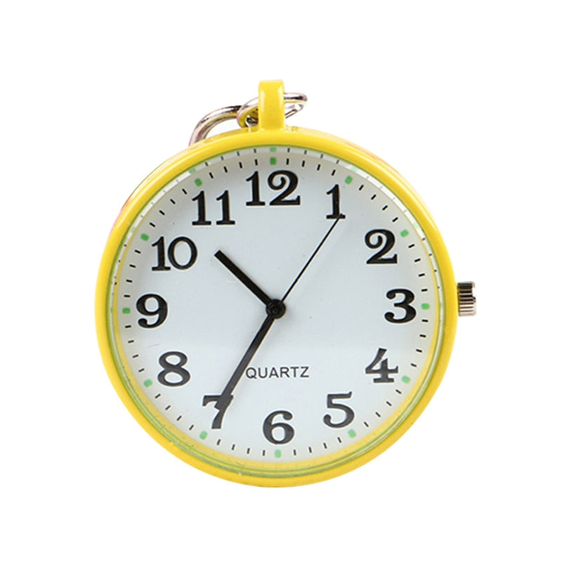 Quartz Pocket Watch Keychain Clocks Round Dial