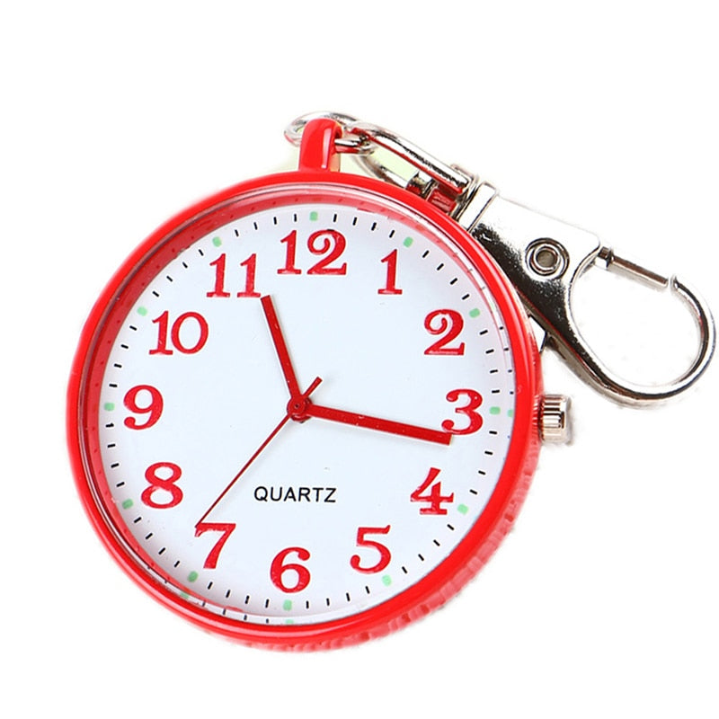 Quartz Pocket Watch Keychain Clocks Round Dial