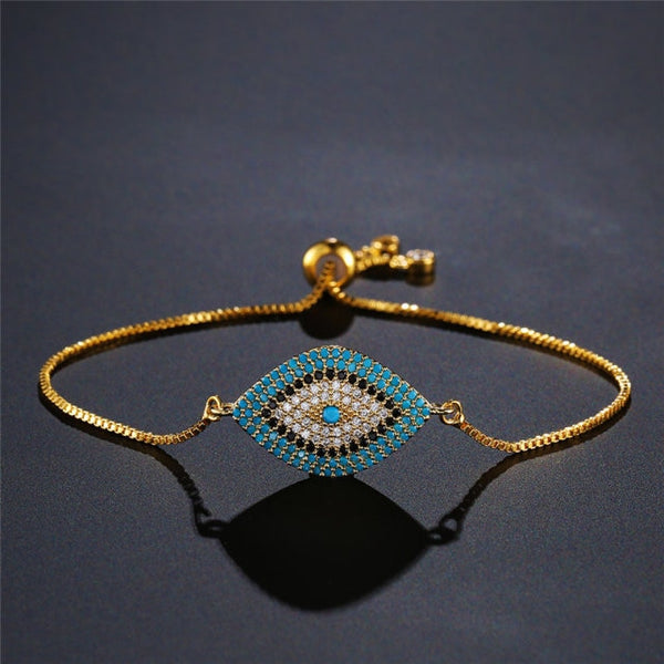Pulsera turca de oro con ojo malvado