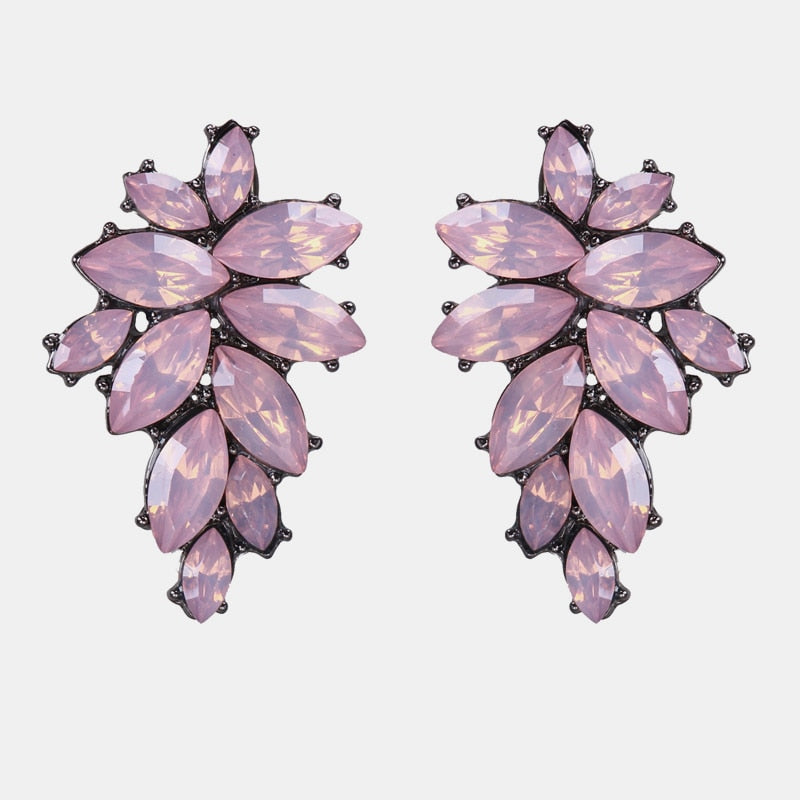 New Korea Fashion Pink Resin Beaded Drop Earrings