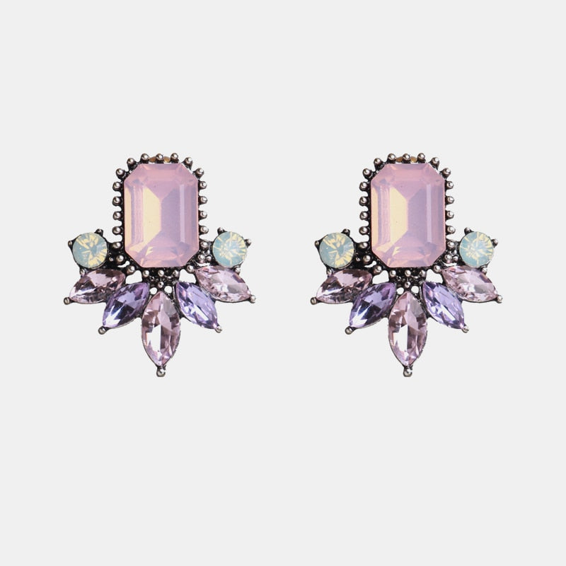 New Korea Fashion Pink Resin Beaded Drop Earrings