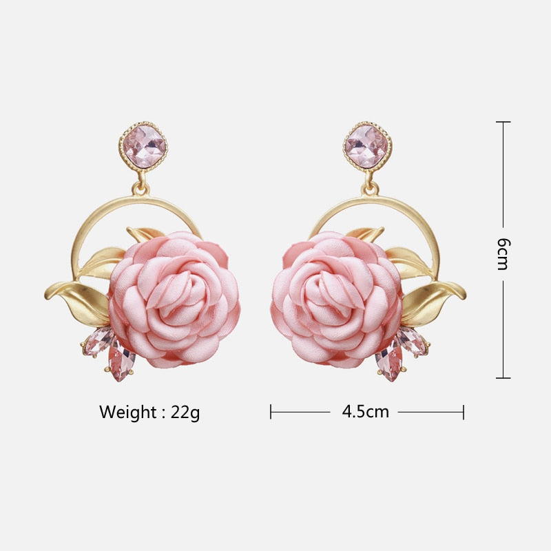 New Korea Fashion Pink Resin Beaded Drop Earrings