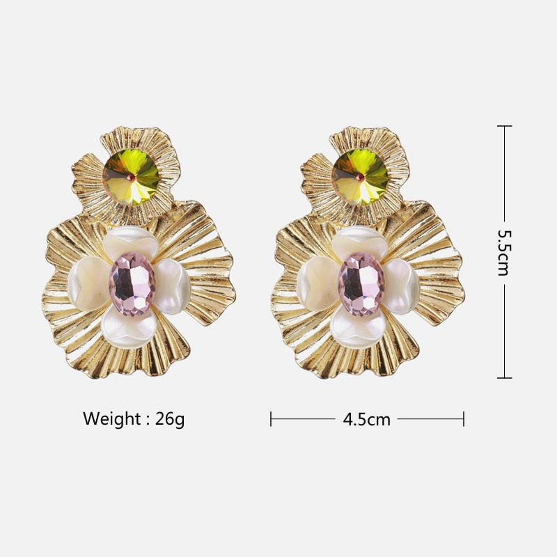 New Korea Fashion Pink Resin Beaded Drop Earrings