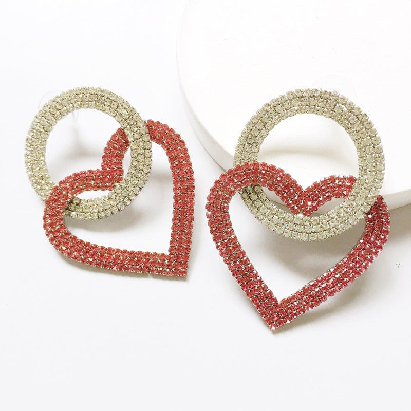New Korea Fashion Pink Resin Beaded Drop Earrings