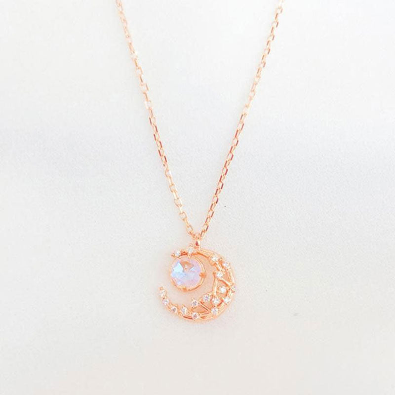 Sweet Moon Cubic Zircon Jewelry Necklace