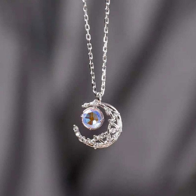 Sweet Moon Cubic Zircon Jewelry Necklace