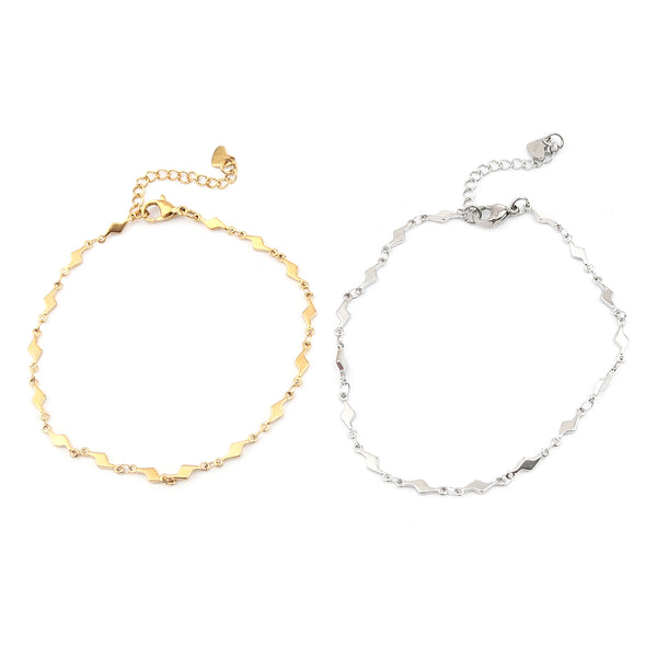 Tobillera de acero inoxidable 304 para mujer