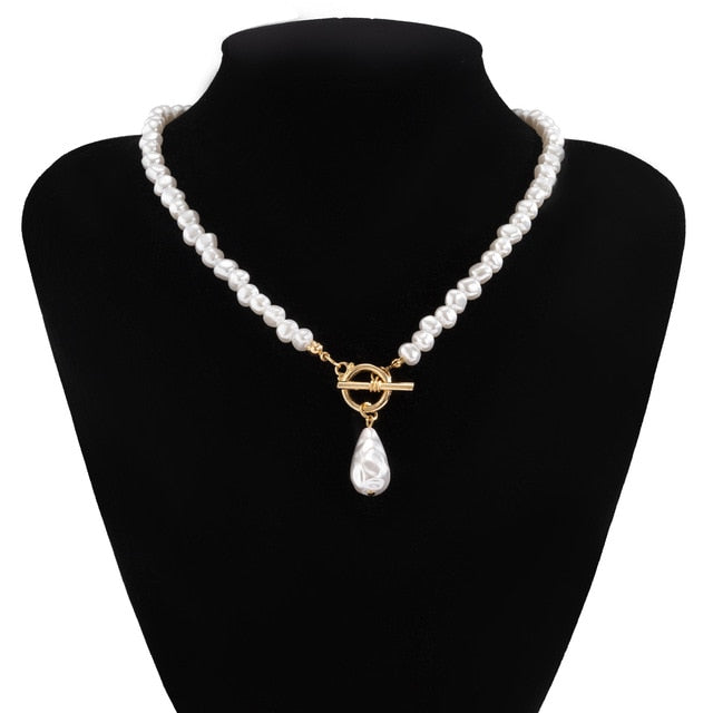 Bohemian Teardrop-Shaped Imitation Pearls Pendant