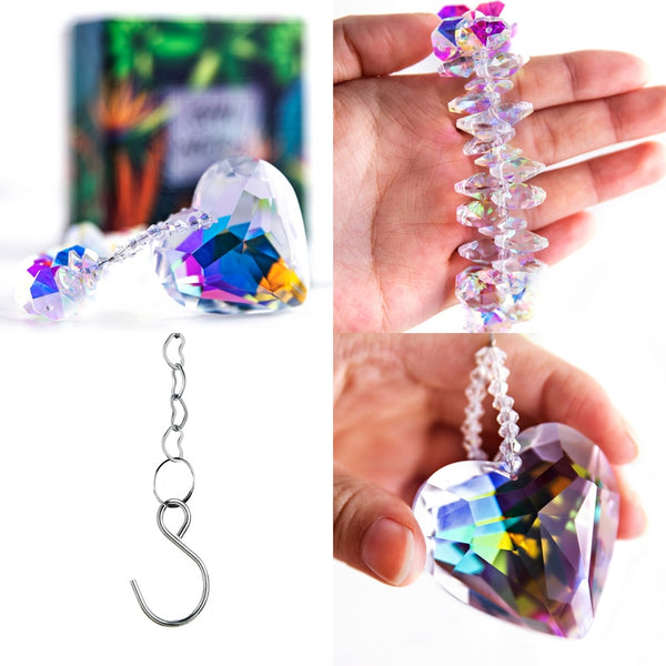 AB Colored Crystal Heart Shape Pendant