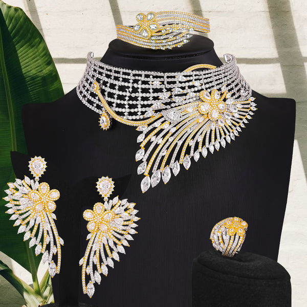 Luxury African Feather Chokers Jewelry Sets For Women