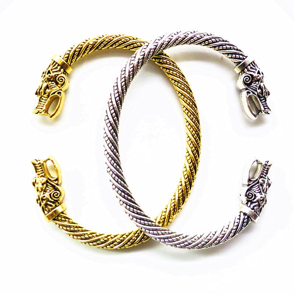 Vintage Dragon Head Mouth Open Cuff Bracelet