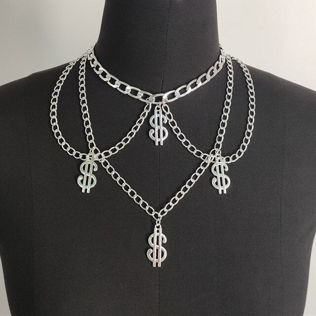 Fashion Gothic Cross Pendant Choker Necklace