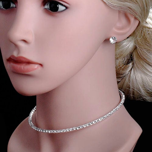 Rhinestone Crystal NECKLACE+EARRINGS SET