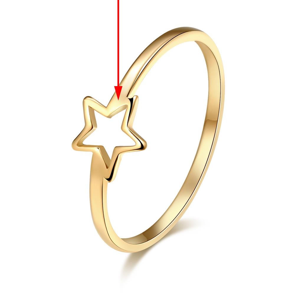 316L Stainless Steel Jewelry Hollow Five-Pointed Star Ring