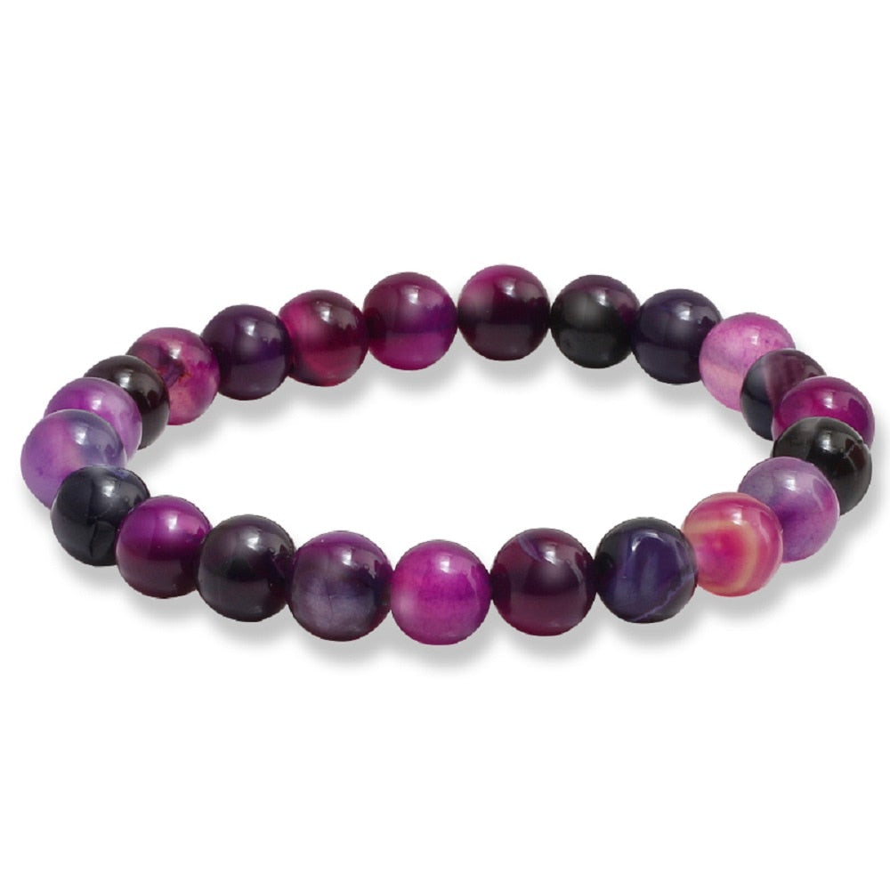 Purple Agates Natural Weathered Gem Stone Bead Strand Women