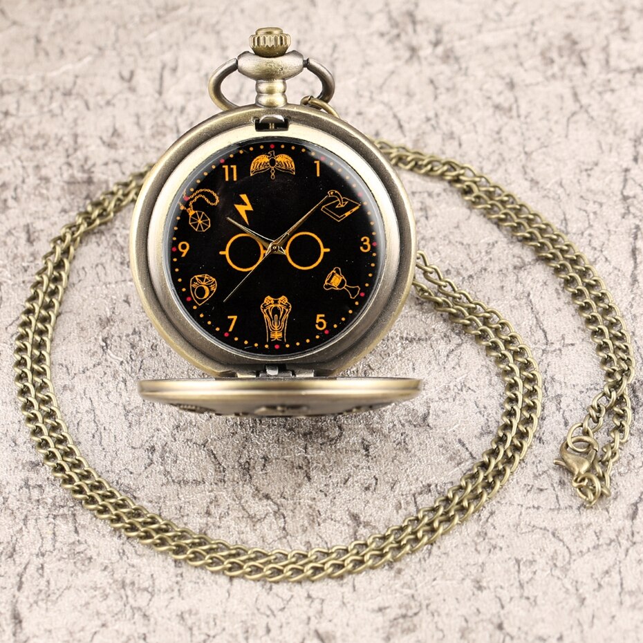Bronze Harajuku Clock Lightning Quartz Pocket Watch